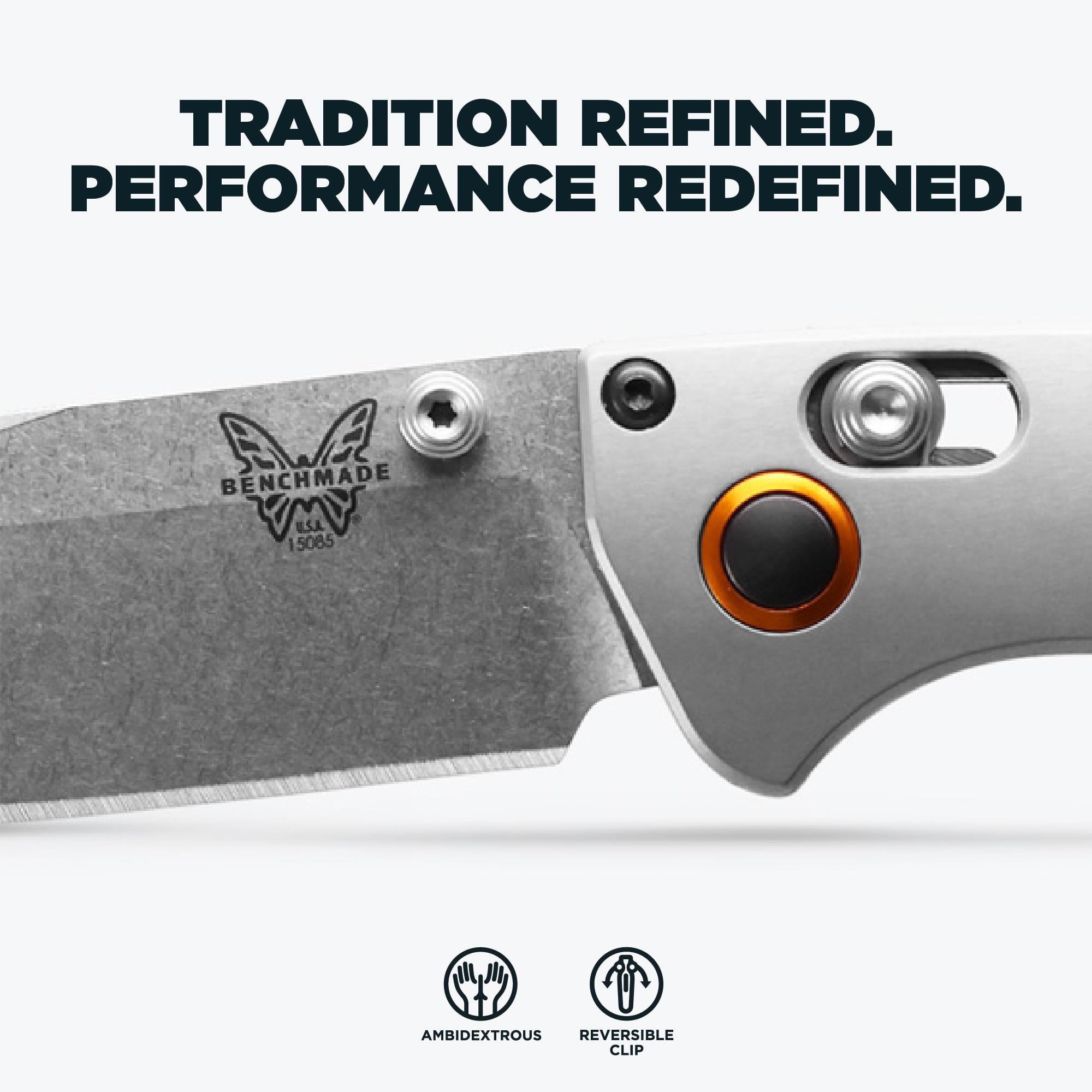 Benchmade - Mini faca de caça aberta manual EDC 15085-2, lâmina de